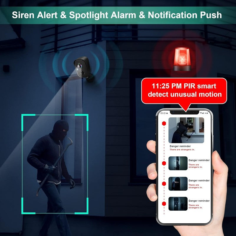 2K Wireless Outdoor Security Camera   AI Motion Detection & Color Night Vision3