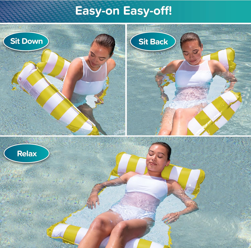 Aqua Original 4-in-1 Pool Hammock Float Inflatable Water Lounger Adult PVC Golde3