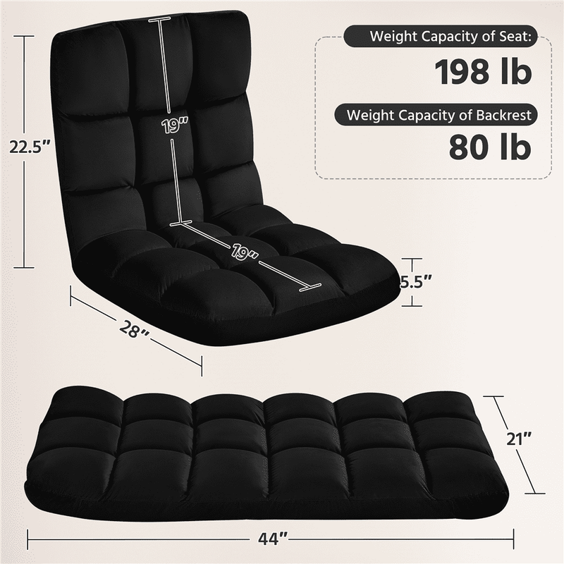 Floor Folding Gaming Chair Lazy Sleeper Recliner with 14 Adjustable Positions, B9