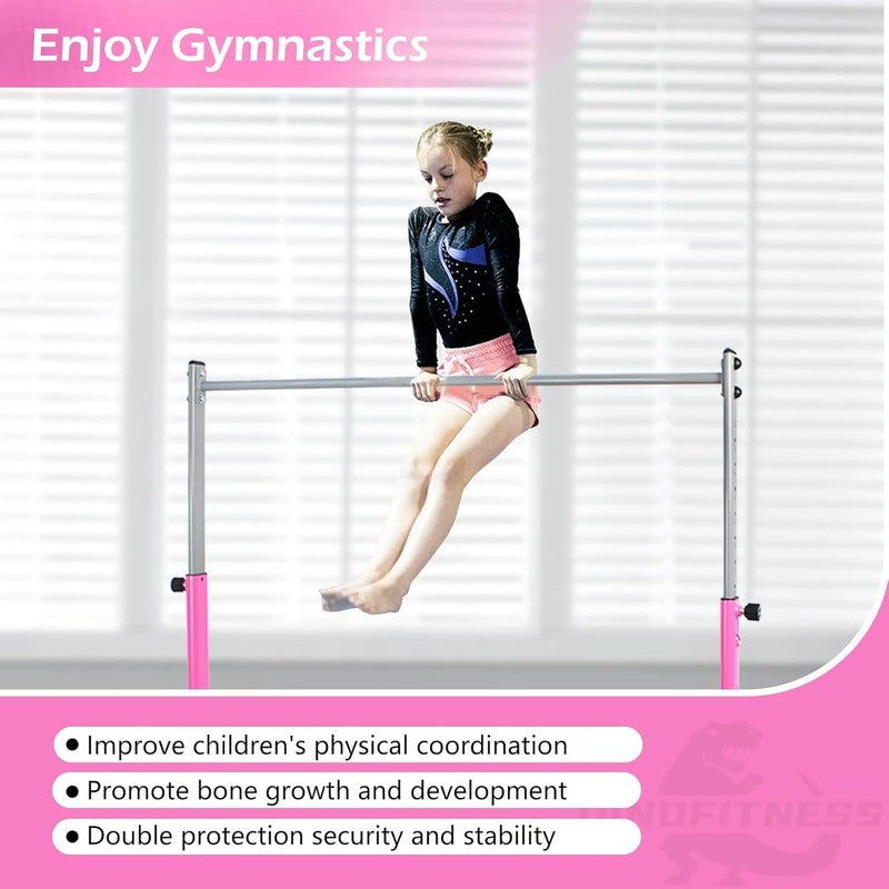 Kids Gymnastics Bar 11 Level Adjustable Horizontal Bar Thick Steel Home Use5