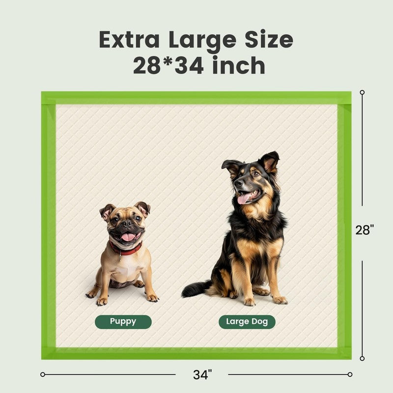 Dog Pee Pads Extra Large 28"X34", XL Thicker ECO Green Disposable Xlarge Puppy T3