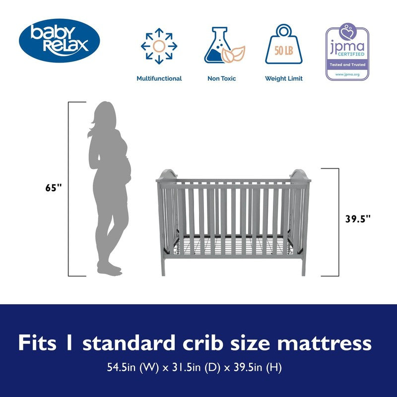 Adele 3-In-1 Convertible Crib, Light Gray9