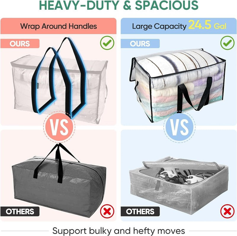 Oversized 6 Pack Clear Moving Bags with Strong Handles for Easy Storage3