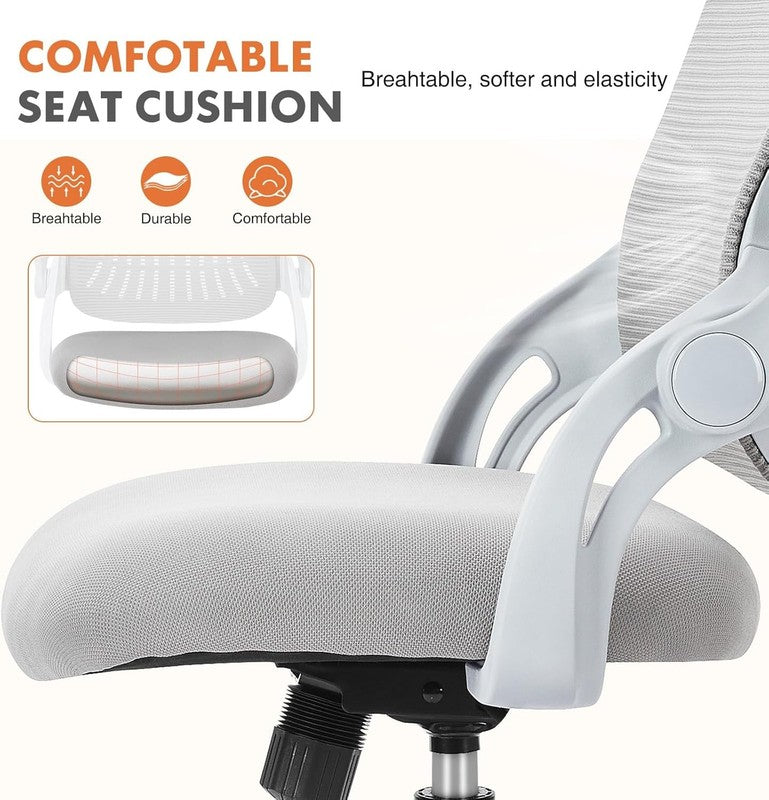 Ergonomic Mesh Office Chair Swivel Mid-Back Lumbar Support Flip-Up Arms4