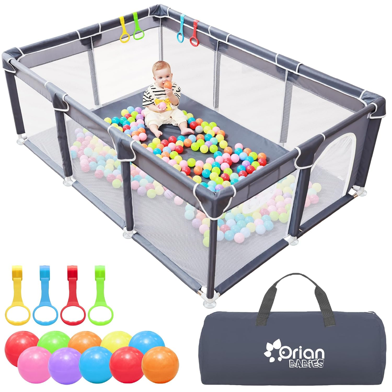 XL Baby Playpen 50x74 with 10 Balls & Carry Bag - Indoor/Outdoor Fun!9