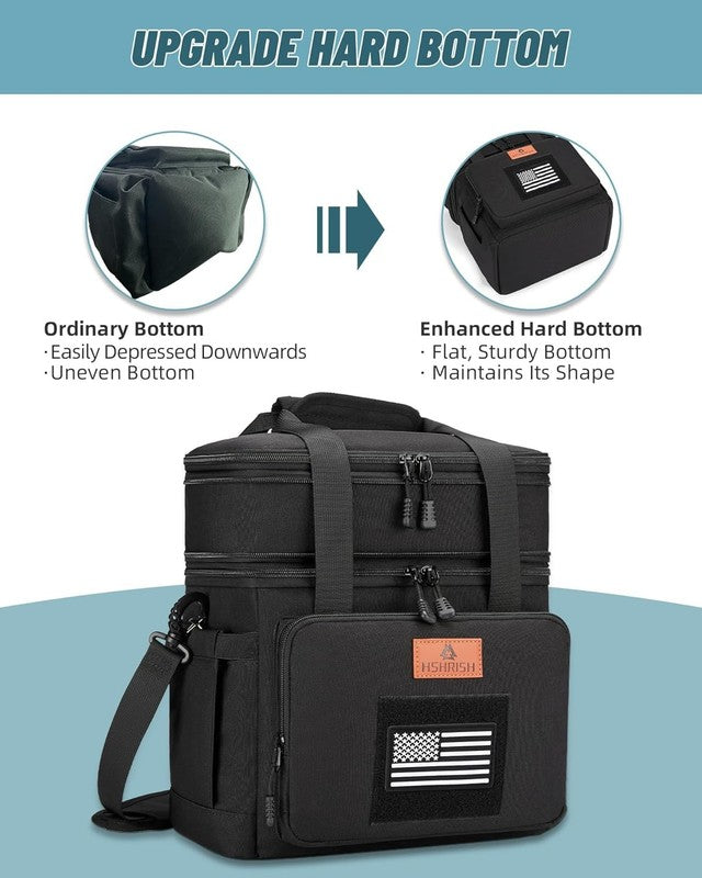 Double Deck Expandable Insulated Lunch Bag 16L/24 Cans Black4
