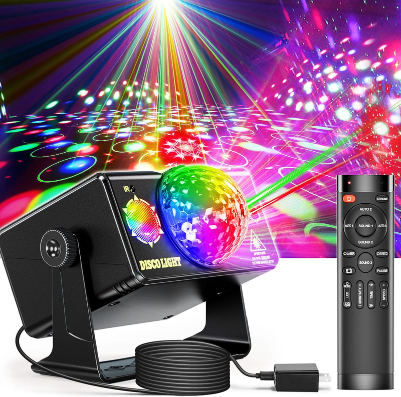 Party Lights, DJ Disco Light Disco Ball Light Sound Activated Strobe Stage Light11