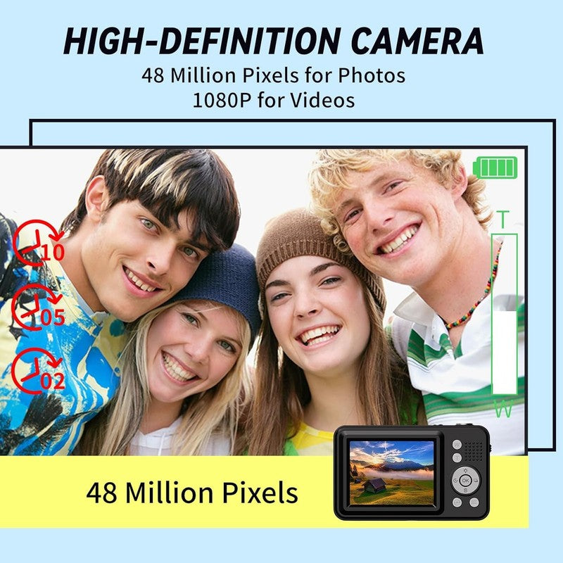 FHD Kids Digital Camera 16X Zoom 32GB Card Gift for Boys & Girls3