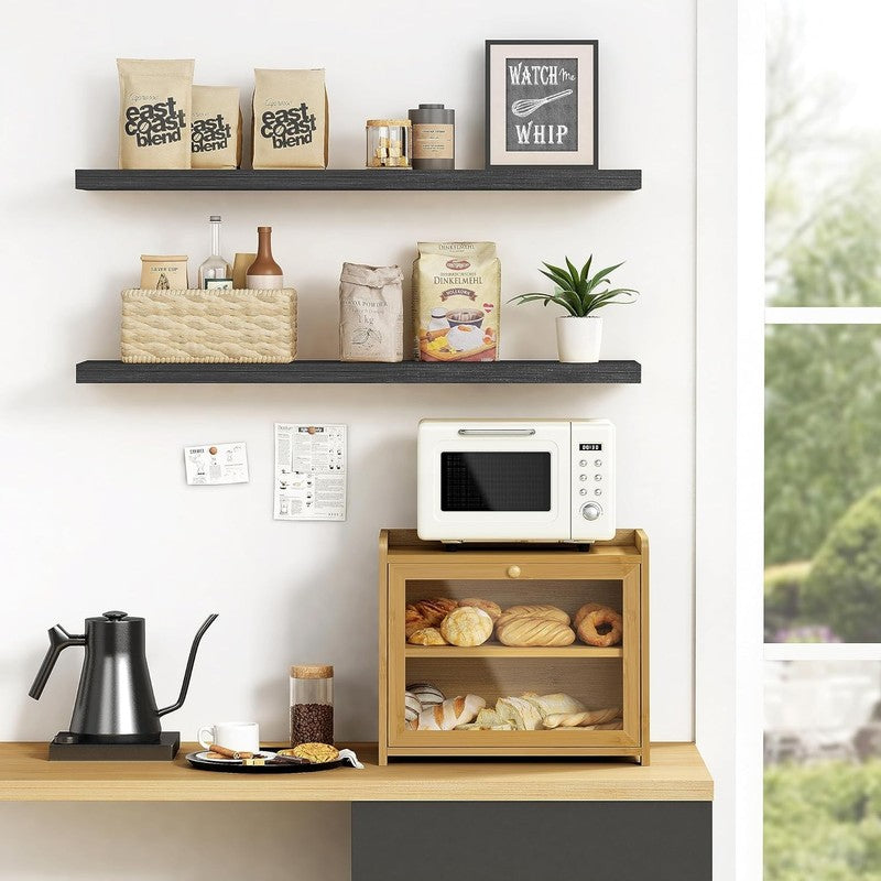 Bamboo Bread Box Wooden Counter Organizer for Bread Coffee Spices Snacks4