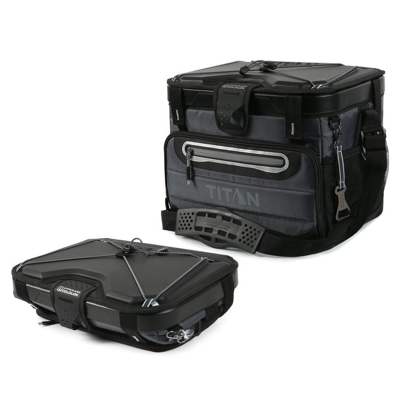 40 Can Collapsible Zipperless Soft Cooler, Black, 23 QT10
