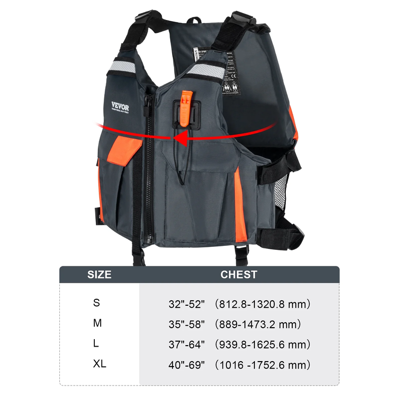 Life Vest for Watersports (PFD), Life Jacket with Waterproof Nylon & 110N Buoyan7