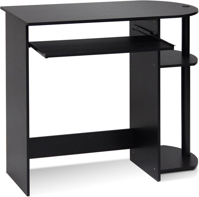 Simplistic Easy Assembly Computer Desk, with Keyboard Tray, Espresso/Black9