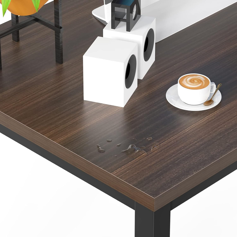 63'' Large Office Desk 2 Person Computer Table Wide Writing Desk Black/Chocolate5