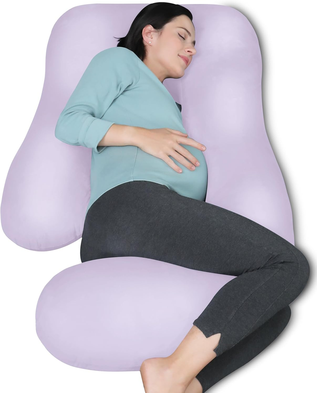 U Shaped Pregnancy Maternity Pillow 57" Full Body Sleep Support Purple9