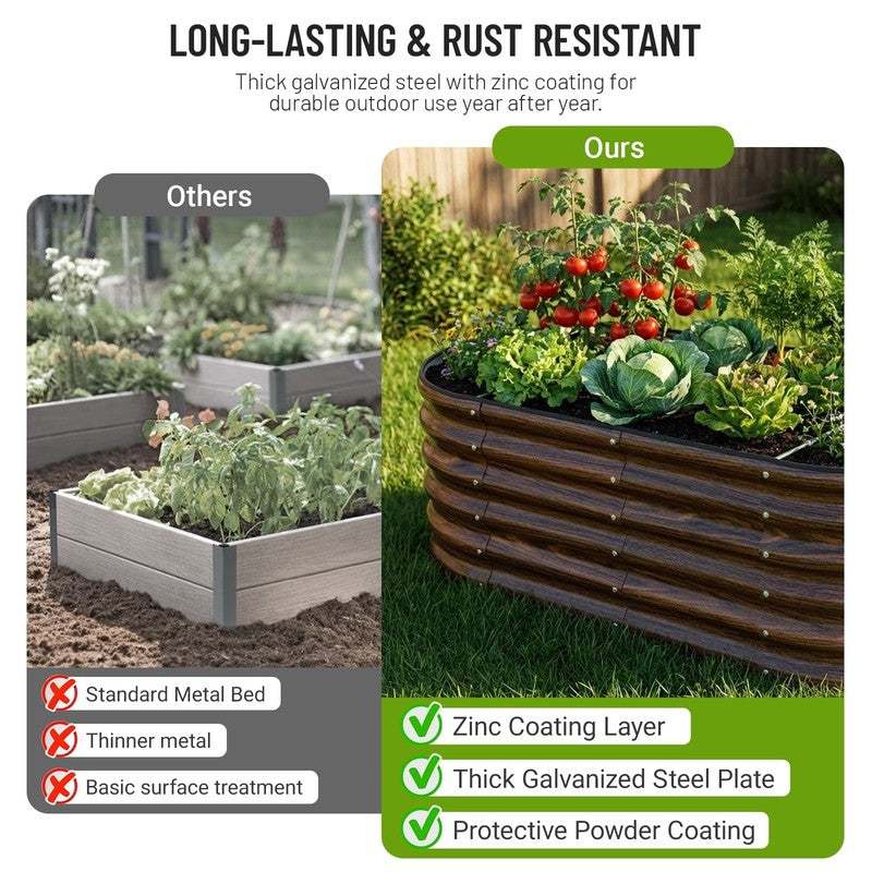 2-Pack 4X2X1.5 FT Extra-Deep Raised Garden Bed, Galvanized Metal Planter Box for6
