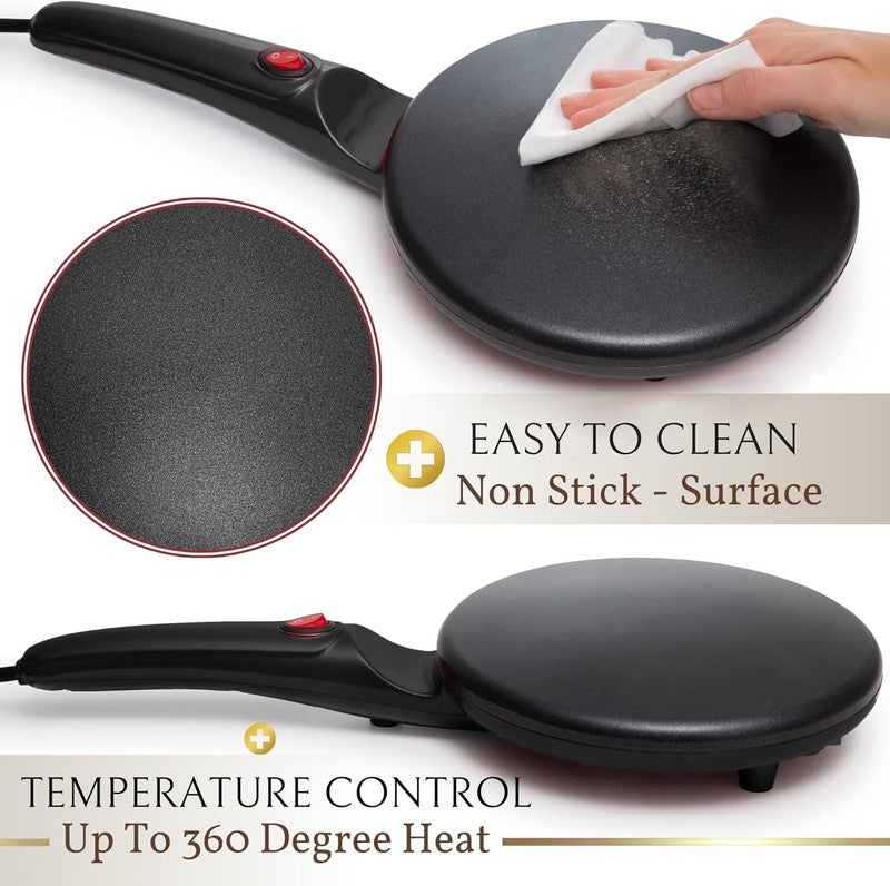 Electric 8" Crepe Maker Nonstick Auto Shut-Off Even Heat Compact Pan1