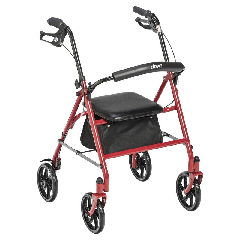 Durable 4-Wheel Rollator with 7.5" Casters, Red6