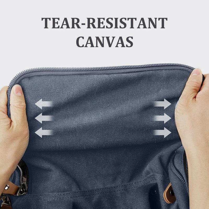 50L Canvas Duffle Bag Travel Expandable Weekend Overnight Duffel Denim Blue1