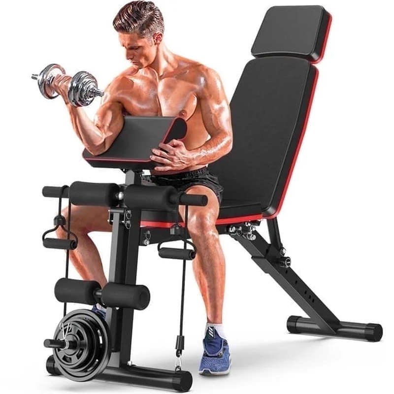 Heavy Duty Adjustable Weight Bench, 770 lbs Capacity, Foldable & Headrest0