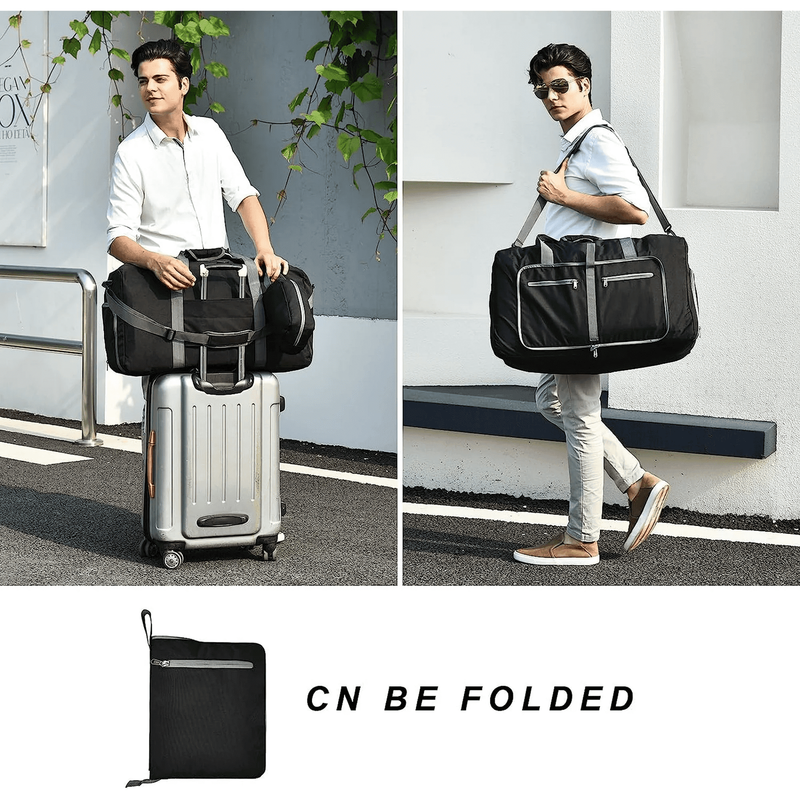 28" Travel Duffle Bag for Men, 80L Foldable Travel Duffel Bag with Shoes Compart6