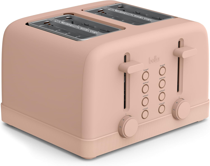 4 Slice Toaster 900W 6 Shade Reheat Cancel Anti Jam Auto Shut Off Tray Blossom9