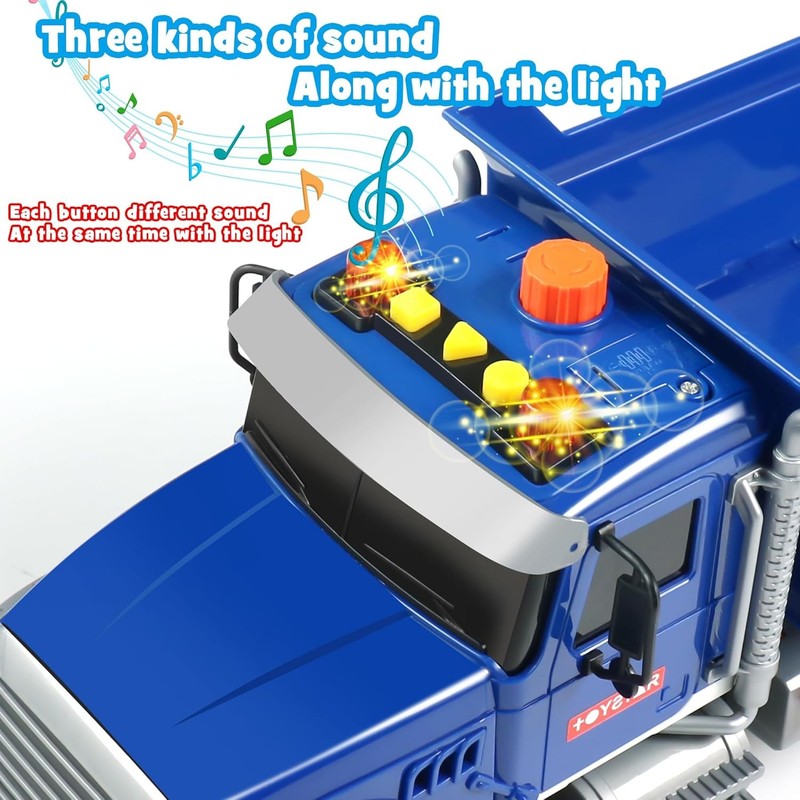 Toddler Trucks Toys for Boys Age 3 5,Big Dump Truck with Lights and Sounds,Kids 3