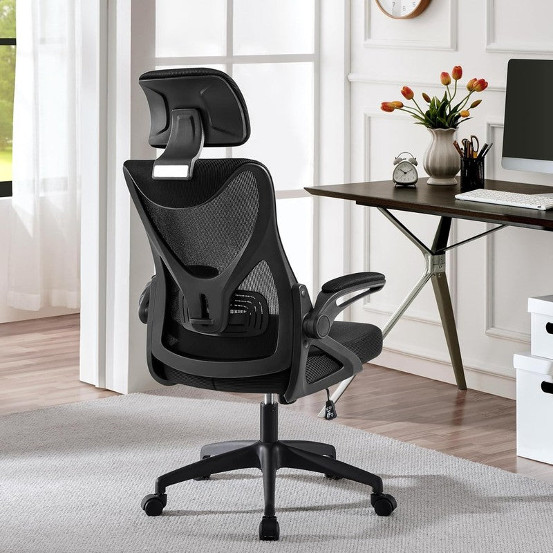 Ergonomic High Back Office Chair with Headrest & Lumbar Support   Black1