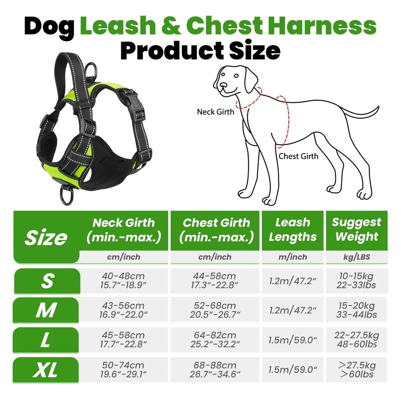 MASBRILL No Pull Dog Harness and Leash Set, Reflective Adjustable Vest Small5