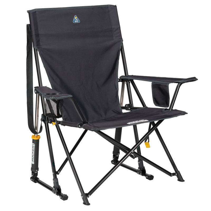 Comfort Pro Rocker Foldable Rocking Camp Chair with Solid Backrest,  Charcoal11