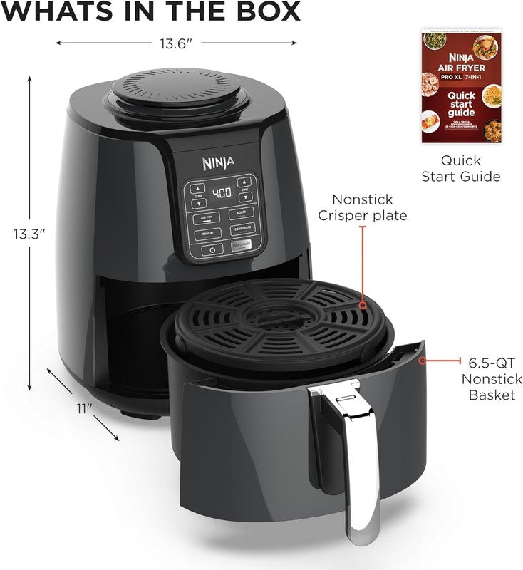 4QT 4 in 1 Air Fryer Roast Crisp Reheat Dehydrate Grey AF1016