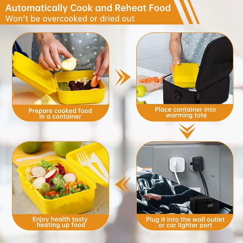 Portable Electric Lunch Box Food Warmer 12V/24V/110V Car Oven Black7