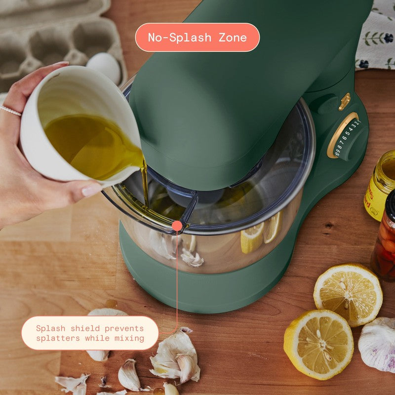 3.5 Qt Stand Mixer Thyme Green w/ Flat Beater Dough Hook & Whisk4