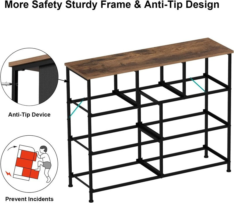 7 Drawer Fabric Dresser Retro Floral Chest Storage Organizer for Bedroom Closet5
