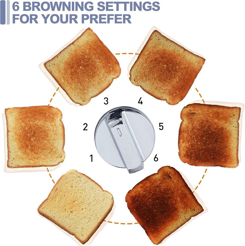 4 Slice Stainless Steel Toaster LED Wide Slots Bagel Defrost Cancel4