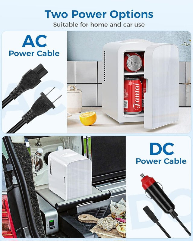 Mini Fridge, Portable 4L/6 Can Electric Plug in Cooler & Warmer Suit Office Desk5