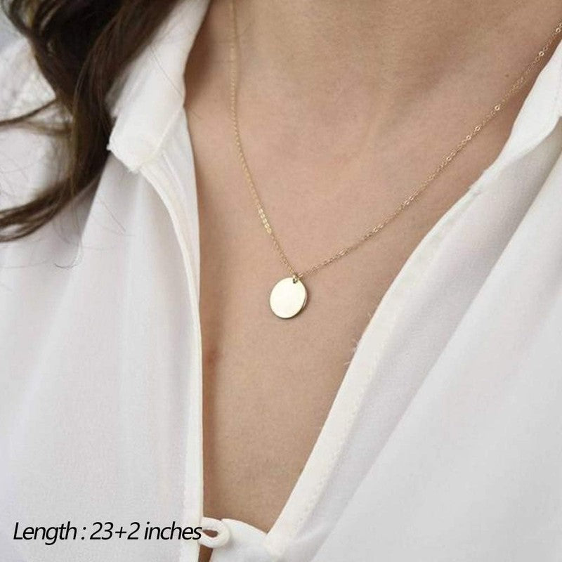 14K Gold Plated Layered Choker Necklace Y Bar Disc Pendant Dainty for Women4