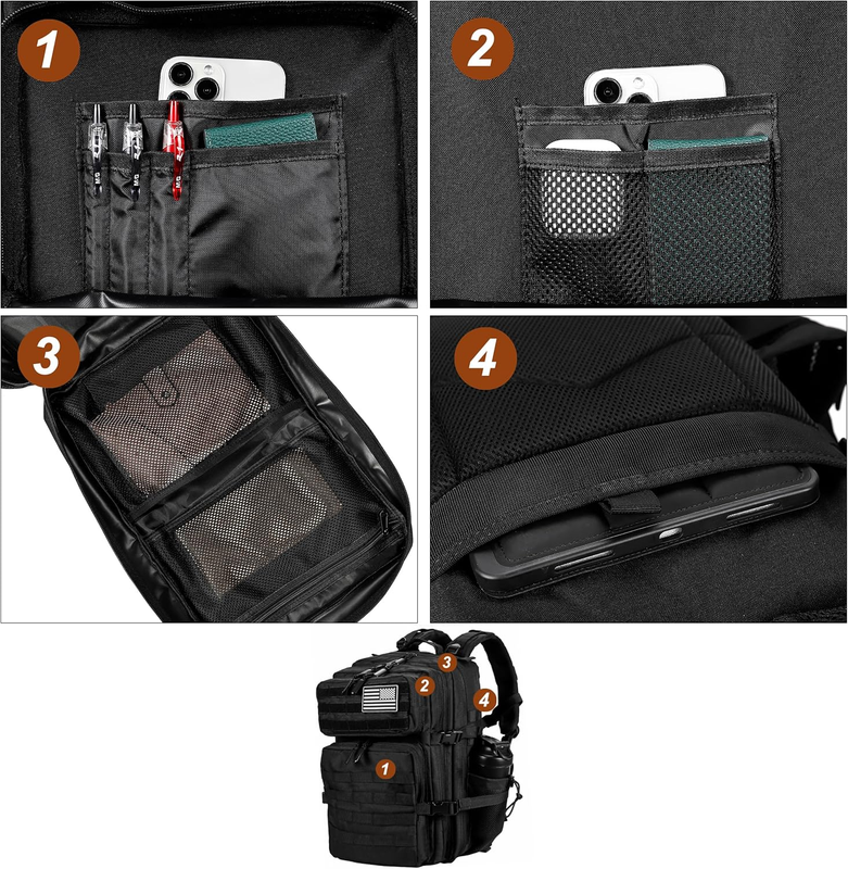 Tactical Backpack 45L Army Black MOLLE 3 Day Assault Rucksack Bag5