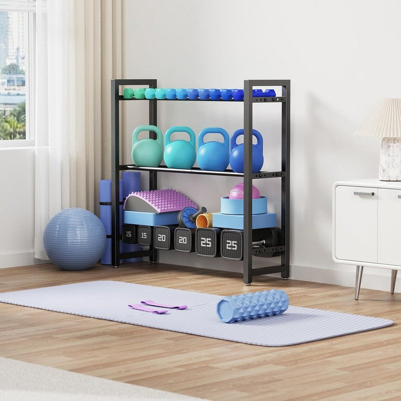3 Tier Adjustable Dumbbell Rack 450LB Heavy Duty Home Gym Weight Stand Rack Only1