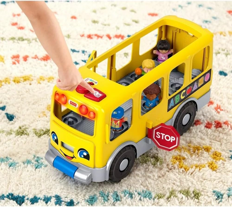 Little People Big Yellow Bus Musical Pull Along Toddler Learning Toy 1+2