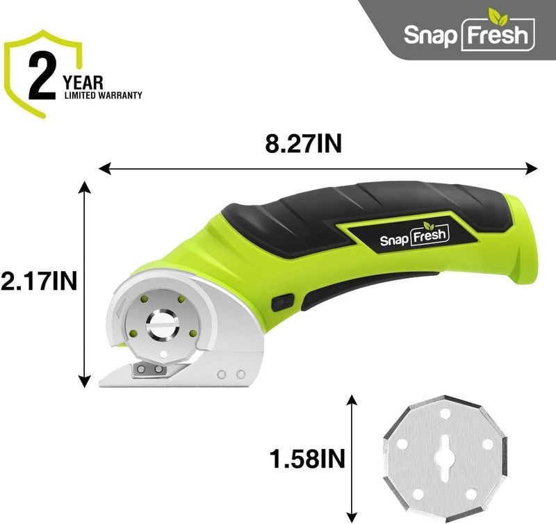 Cordless Electric Scissors - Mini Cutter for Cardboard, Carpet & More (Green)6
