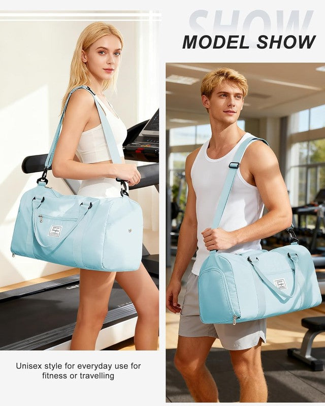 Gym Bag Unisex Shoe Compartment Wet Pocket Travel Duffel Tote Weekend Carry On8