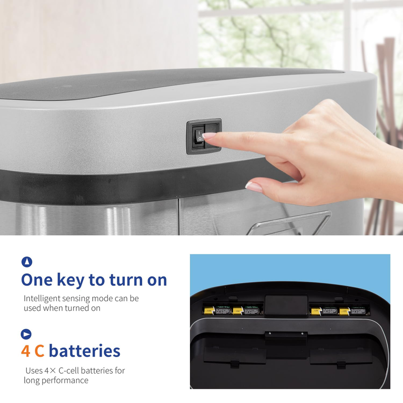 | 13 Gallon Trash Can with Lid | Automatic Touchless Garbage Can | Odor Control 4
