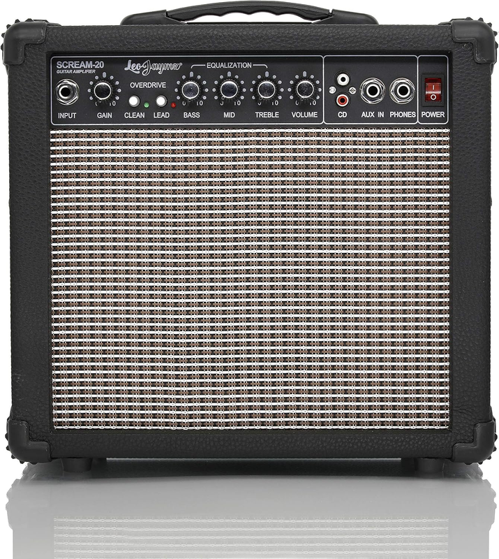 20W Guitar Amp Clean/Distortion 3 Band EQ CD Input Studio Practice Black10