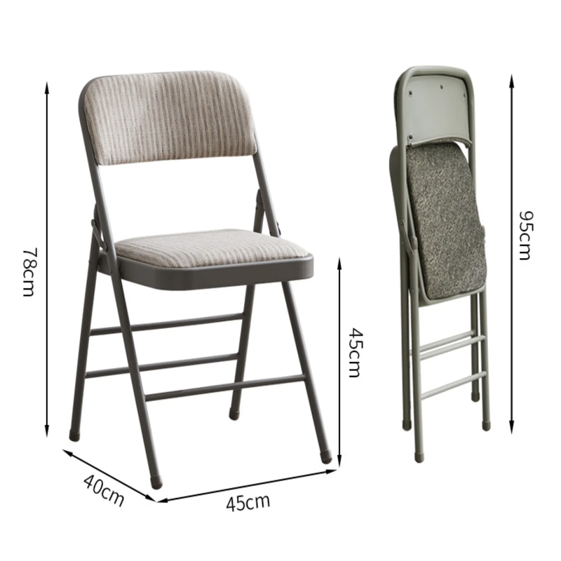 2 Pack Folding Chairs with Padded Cushion and Back Metal Foldable Chairs with Cu5