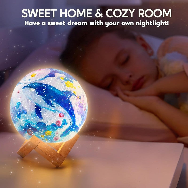 Paint Your Own 3D Moon Night Light Kit - Fun Arts & Crafts for Kids3