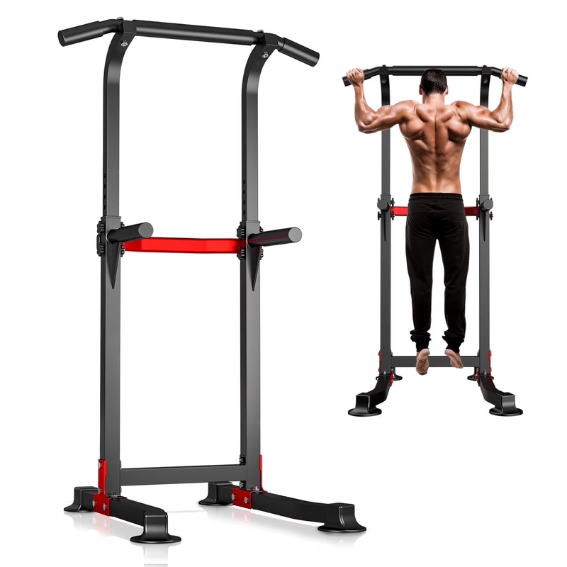 Pull up Bar Dip Station Power Tower Home Gym Equipment 300 Lb Load Steel8