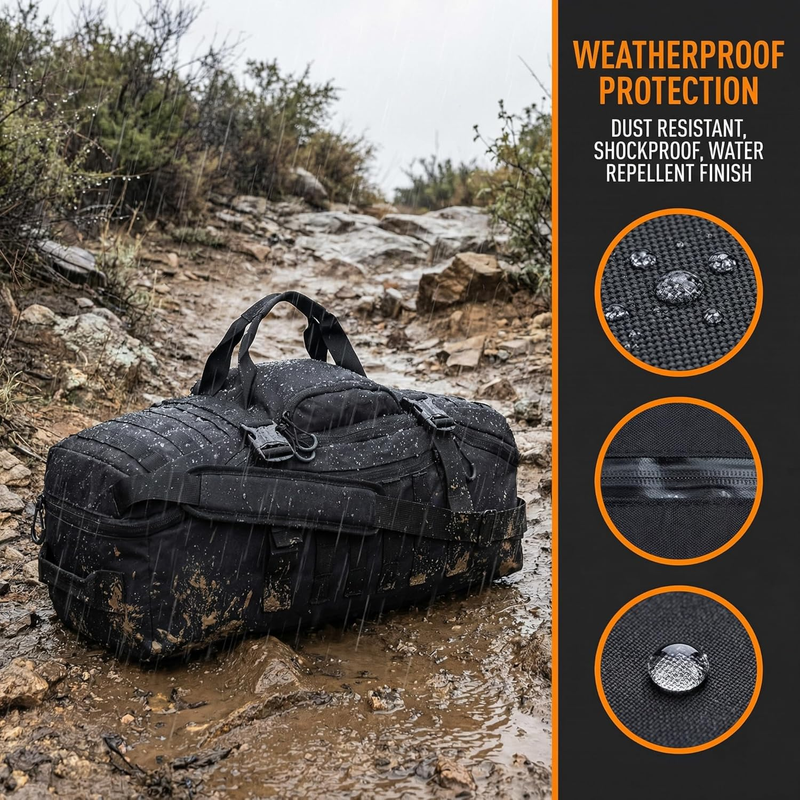 3 in 1 Gym Bag Duffel Backpack Waterproof Travel Sports Camping Gear6