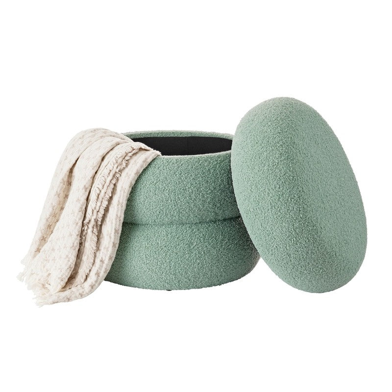 Boucle Cloud Storage Ottoman, Sage2