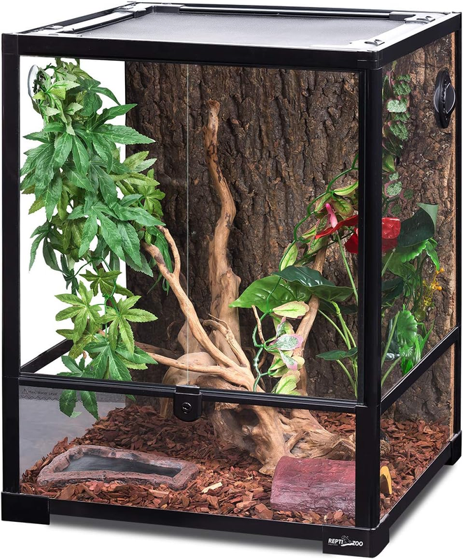 30 Gal Reptile Glass Terrarium Front Opening Double Door Screen Vent 18x18x240