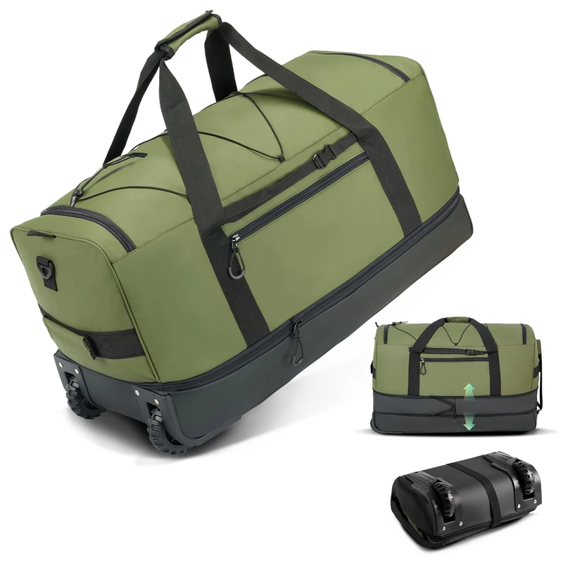 30in Rolling Duffle Bag Expandable 100-120L Waterproof Heavy Duty0